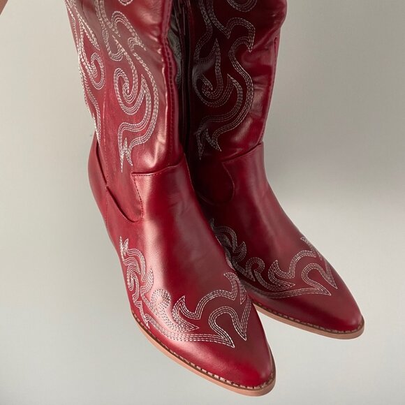 Red western cowboy boots - women’s size 8 - Picture 4 of 5